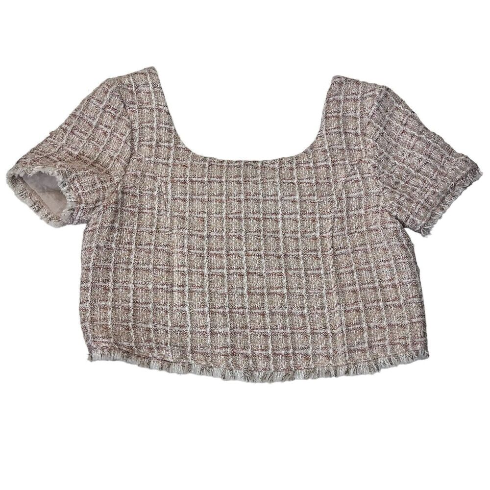 ZARA Tweed Cami Tweed Top Girls 13 14 Back Zipper closure